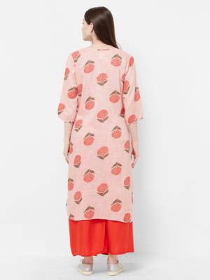 Pink printed rayon ethnic-kurtis 2