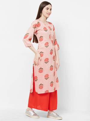 Pink printed rayon ethnic-kurtis 4