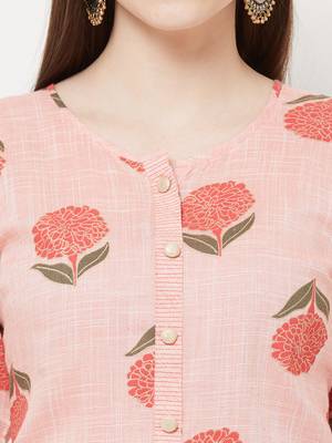 Pink printed rayon ethnic-kurtis 5