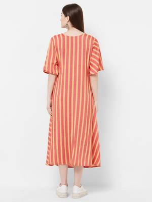 Orange printed rayon ethnic-kurtis 2