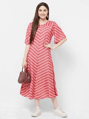 Pink printed rayon ethnic-kurtis 1