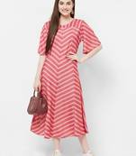 Pink printed rayon ethnic-kurtis