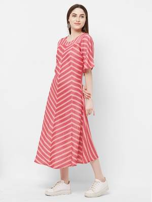 Pink printed rayon ethnic-kurtis 3