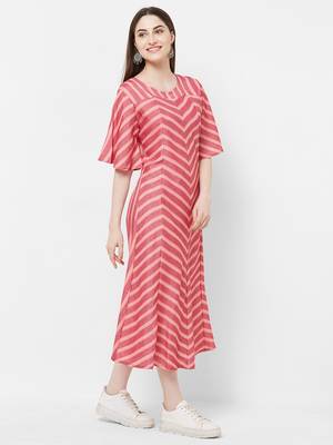 Pink printed rayon ethnic-kurtis 4