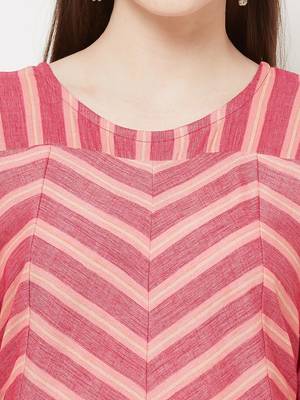 Pink printed rayon ethnic-kurtis 5