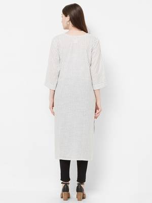 White printed cotton ethnic-kurtis 2