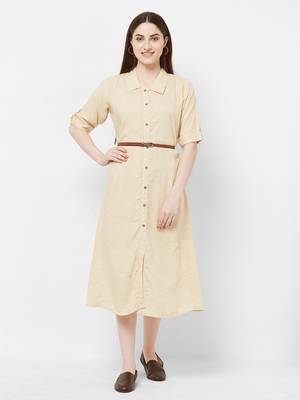 Yellow printed rayon ethnic-kurtis 1