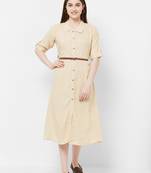 Yellow printed rayon ethnic-kurtis