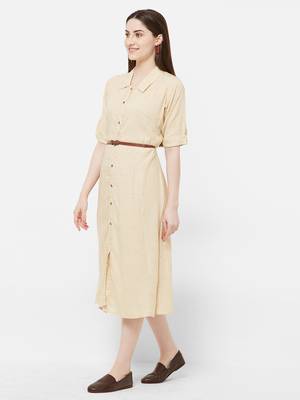 Yellow printed rayon ethnic-kurtis 3