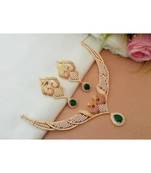 Mezmerising Cubic Zircon Stone Necklace With Matching Ear Rings