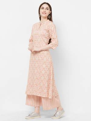 Pink printed rayon salwar 3