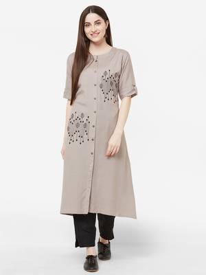Grey embroidered cotton salwar 1