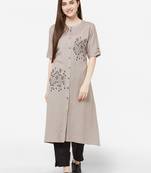 Grey embroidered cotton salwar