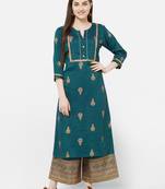 Green printed rayon salwar