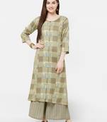 Green printed rayon salwar