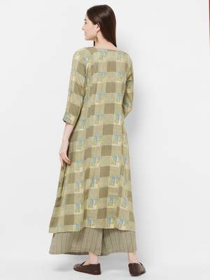Green printed rayon salwar 2