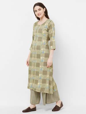 Green printed rayon salwar 3