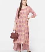 Pink printed rayon salwar