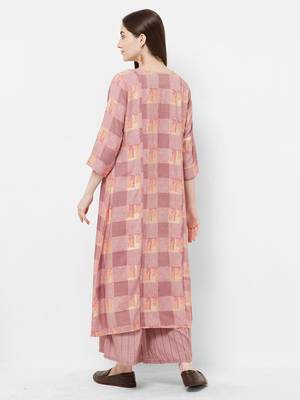 Pink printed rayon salwar 2