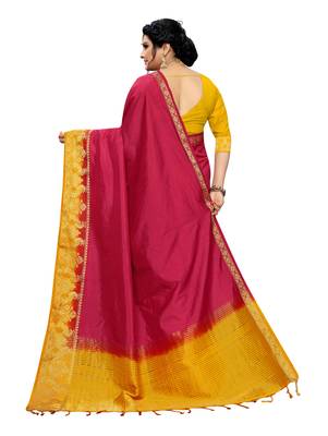Pink woven banarasi silk saree with blouse 3