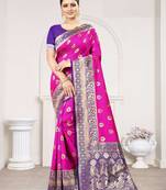 Rani woven Banarasi silk saree with Blouse
