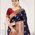 Navy Blue woven Banarasi silk saree with Blouse