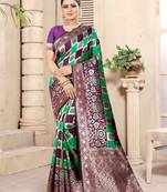 Wine woven Banarasi silk saree with Blouse