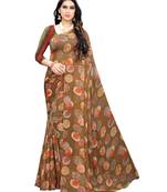 Multicolor printed georgette saree with blouse