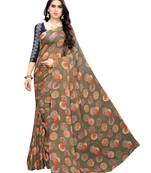 Multicolor printed georgette saree with blouse