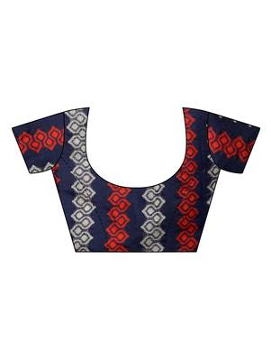 Multicolor printed georgette saree with blouse 5