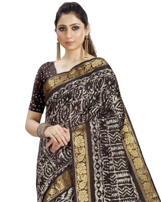Multicolor woven cotton silk saree with blouse 2