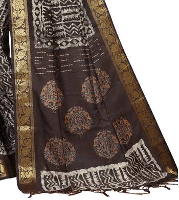 Multicolor woven cotton silk saree with blouse 3
