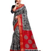 Multicolor woven cotton silk saree with blouse