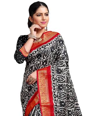 Multicolor woven cotton silk saree with blouse 2
