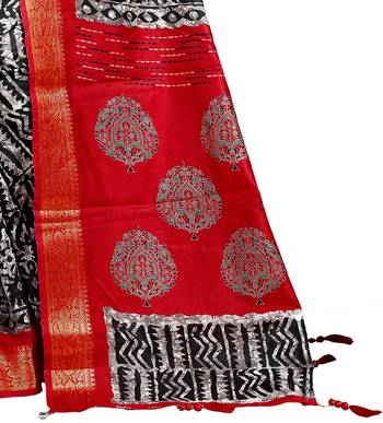 Multicolor woven cotton silk saree with blouse 3