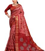 Multicolor woven cotton silk saree with blouse