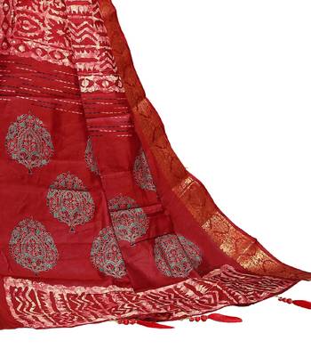 Multicolor woven cotton silk saree with blouse 3