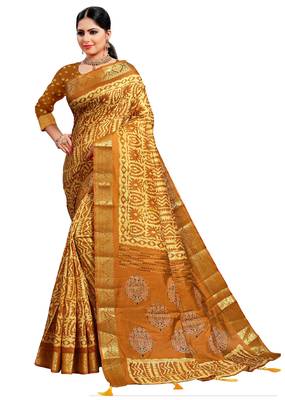 Multicolor woven cotton silk saree with blouse 1
