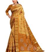 Multicolor woven cotton silk saree with blouse