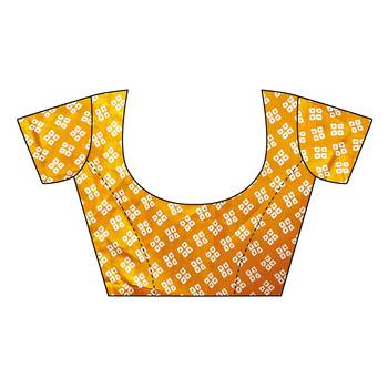 Yellow Printed Art Silk Saree With Blouse 4