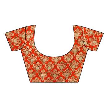 Orange Printed Art Silk Saree With Blouse 4