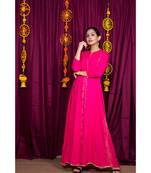 pink embroidered rayon gown
