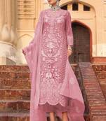 Baby Pink Net Pakistani Salwar Kameez