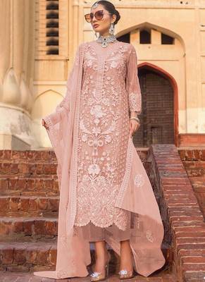 Light Pink Net Pakistani Salwar Kameez 1