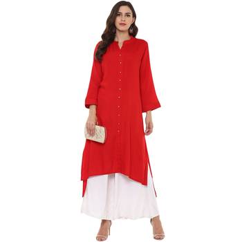 Red And Green Rayon Combo Kurtis 4