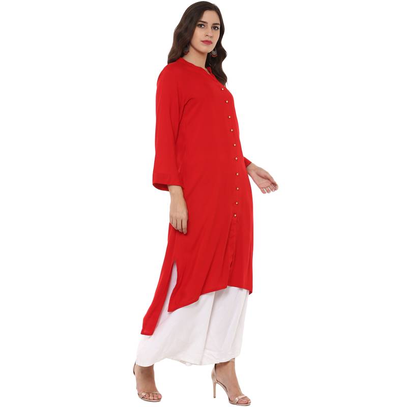 Red And Green Rayon Combo Kurtis