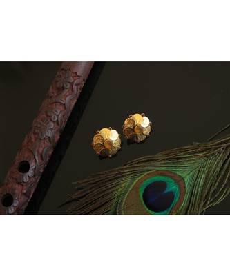 Beautiful Honey Brown Coin Earrings 1