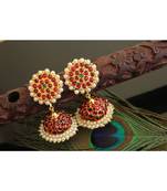 Beautiful Gold Tone Traditional Kemp Green Earrings Set