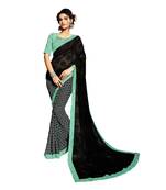 Black Woven Georgette Saree With Blouse