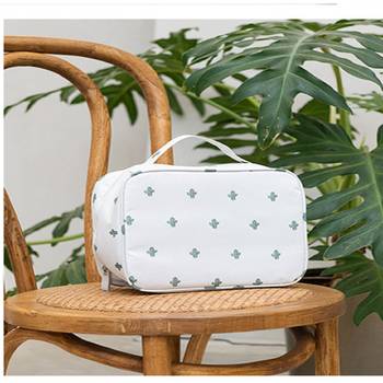 Shree Shyam Product White Travel Makeup Bags Cosmetic Case Organizer Portable Storage Bag 1 Pcs Set 1